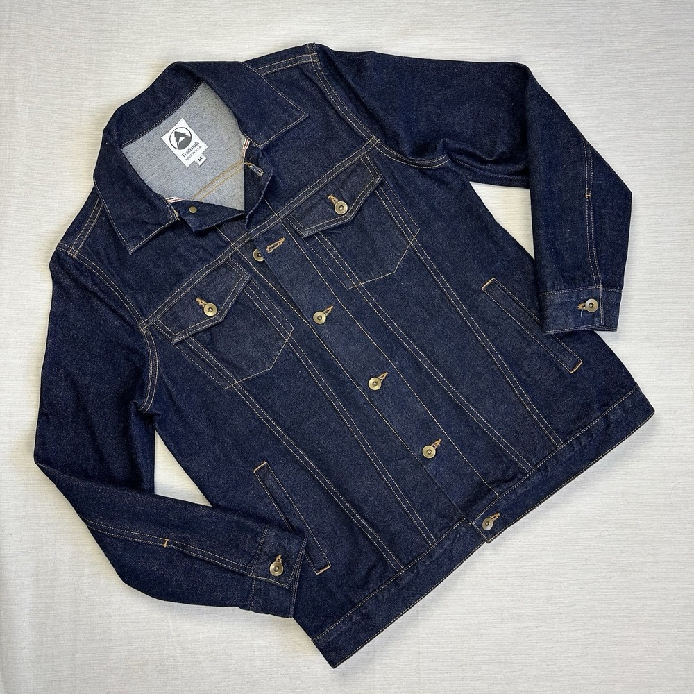 Tradlands‎ Selvedge Denim Jacket Made in USA Women Medium Dark Wash Western